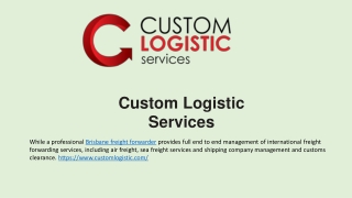 Personalized Brisbane Freight Forwarder