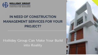In Need Of Construction Management Services For Your Project?