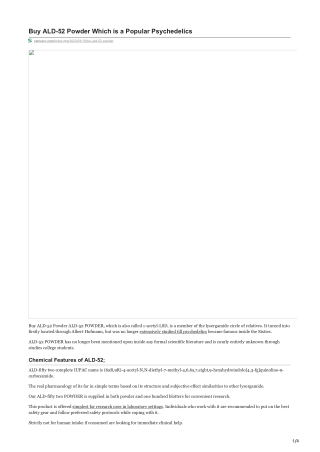 Buy ALD-52 Powder Which is a Popular Psychedelics | glorychems@protonmail.com
