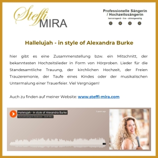 Hallelujah - in style of Alexandra Burke - Steffi Mira