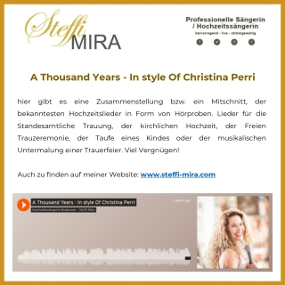 A Thousand Years - In style Of Christina Perri - Steffi Mira