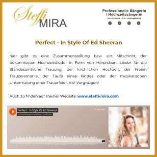 Perfect - In Style Of Ed Sheeran - Steffi Mira