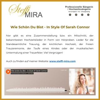 Wie Schön Du Bist - In Style Of Sarah Connor - Steffi Mira