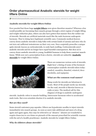 Order pharmaceutical Anabolic steroids for weight lifters Online |  12139739208