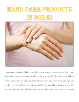 Hand Care Products in Dubai