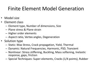 Finite Element Model Generation