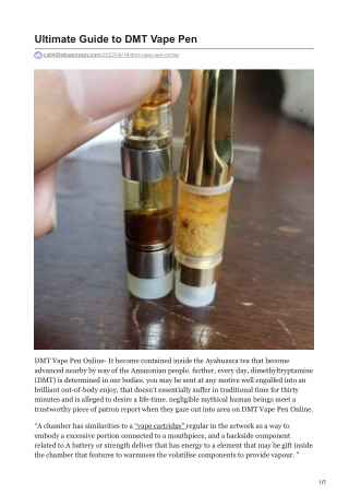 Ultimate Guide to DMT Vape Pen |  1 (513) 655-7105
