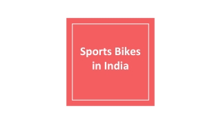 Sports Bikes In India