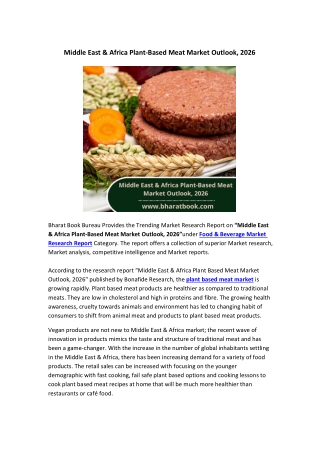 Middle East & Africa Plant-Based Meat Market Outlook, 2026