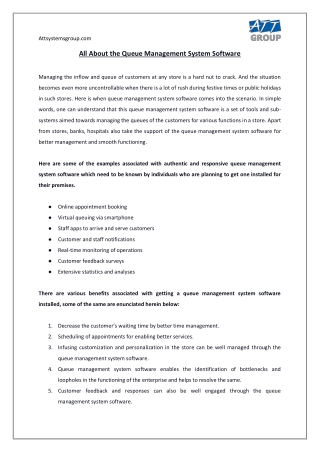 All About the Queue Management System Software