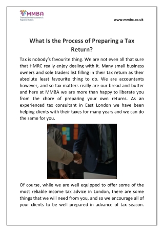 What Is the Process of Preparing a Tax Return?