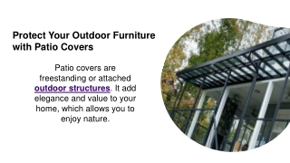 Protect Your Outdoor Furniture with Patio Covers