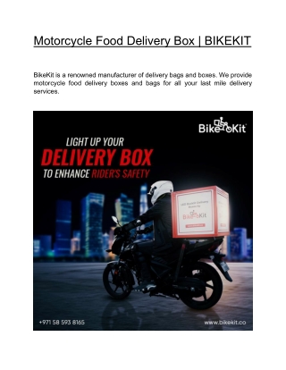 Motorcycle Food Delivery Box | BIKEKIT