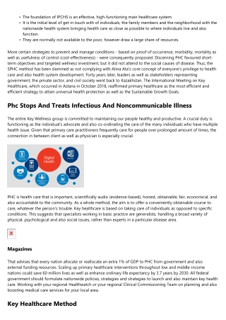 What Is Main Health Care Phc