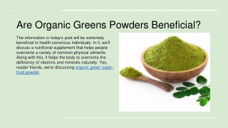 Are Organic Greens Powders Beneficial_