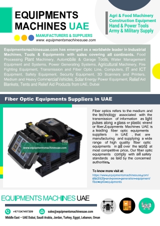 Fiber Optic Equipments Suppliers in UAE