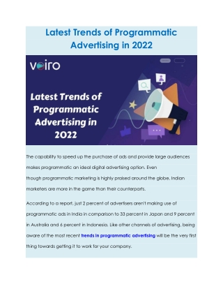 Latest Trends of Programmatic Advertising in 2022 - Voiro Technologies