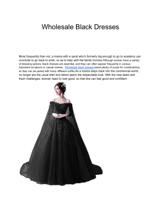 Wholesale Black Dresses