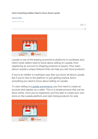 Here's Everything eSellers Need to Know About Lazada