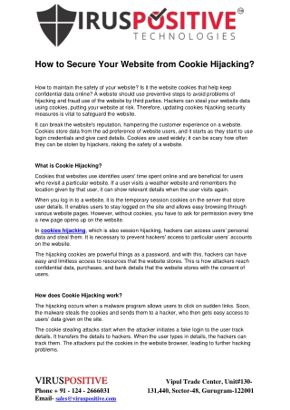 How to Secure Your Website from Cookie Hijacking?