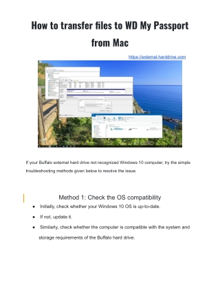 How To Fix Buffalo External Hard Drive Not Recognized Windows 10?