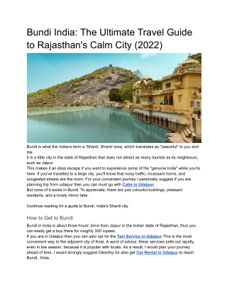 Bundi India_ The Ultimate Travel Guide to Rajasthan's Calm City (2022)