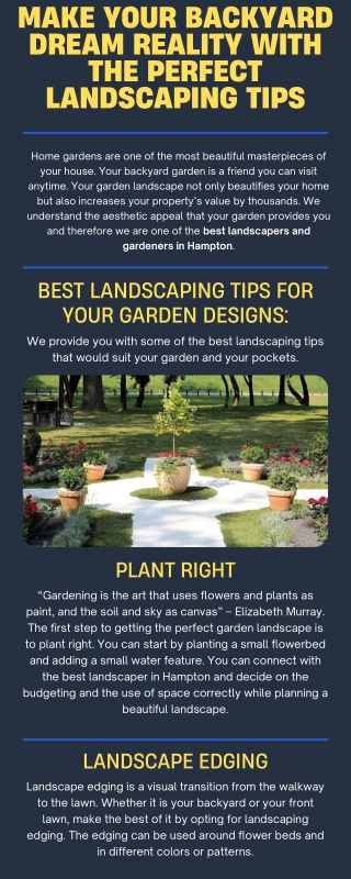 Make your Backyard a Dream Reality With the Perfect Landscaping Tips
