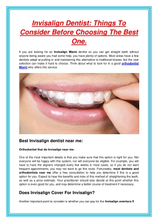 Invisalign Dentist Things To Consider Before Choosing The Best One
