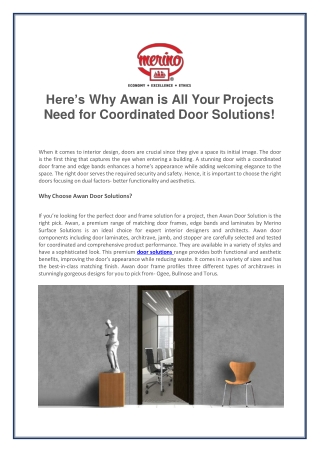 Here’s Why Awan is All Your Projects Need for Coordinated Door Solutions! (1)