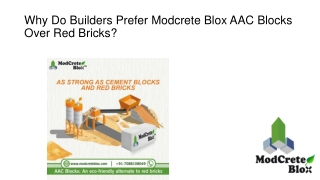 Why Do Builders Prefer Modcrete Blox AAC Blocks Over Red Bricks?