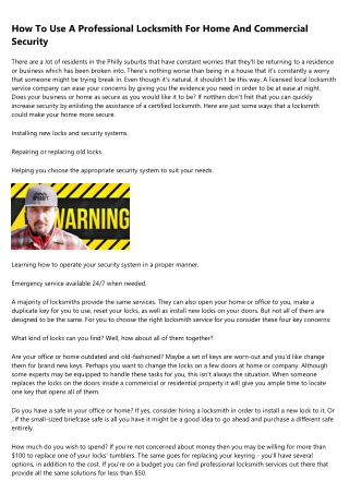 Don't Buy Into These Trends About Emergency Locksmith Service
