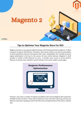 Tips to Optimize Your Magento Store For SEO