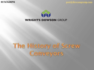 The History of Screw Conveyors