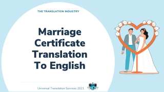 Marriage Certificate Translation To English