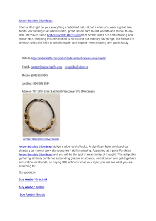Amber Bracelets Olive Beads
