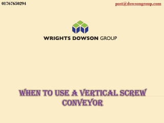 When to Use a Vertical Screw Conveyor