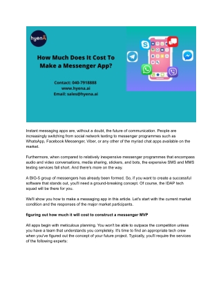 How Much Does It Cost To Make a Messenger App
