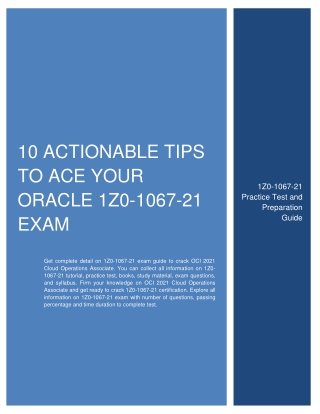 10 Actionable Tips to Ace Your Oracle 1Z0-1067-21 Exam