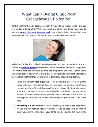 What Can a Dental Clinic Near Greensbrough Do for You