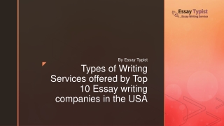 Types of Writing Services offered by Top 10