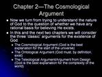 Chapter 2 The Cosmological Argument