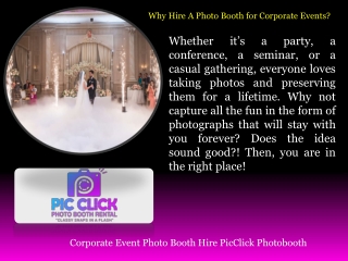 Corporate Event Photo Booth Hire PicClick Photobooth