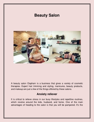 Best Beauty salon in Clapham Junction