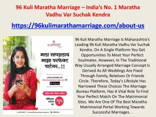 96 Kuli Maratha Vadhu Var Suchak Kendra/Mandal - 96 Kuli Maratha Marriage