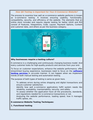 How QA Testing is Important for Your E-Commerce Website?