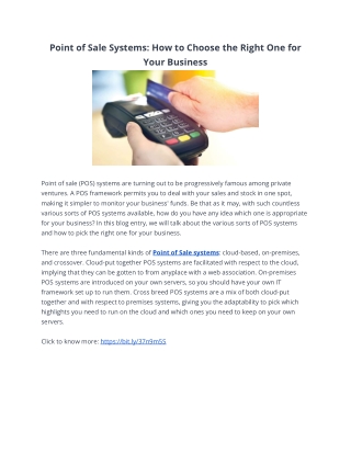 Point of Sale Systems: How to Choose the Right One for Your Business
