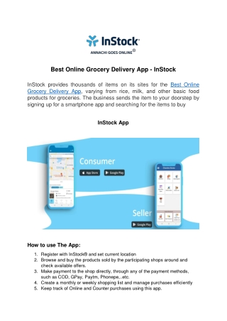 Best Online Grocery Delivery App