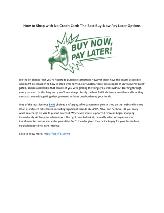How to Shop with No Credit Card: The Best Buy Now Pay Later Options