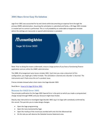 How to Fix Sage 50 Error 3001