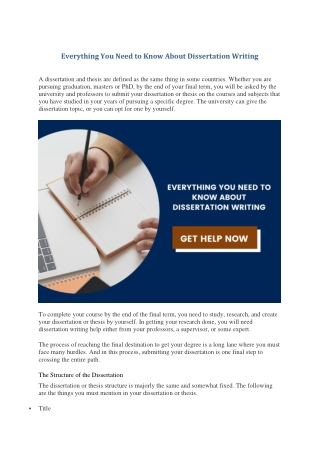 Everything You Need to Know About Dissertation Writing